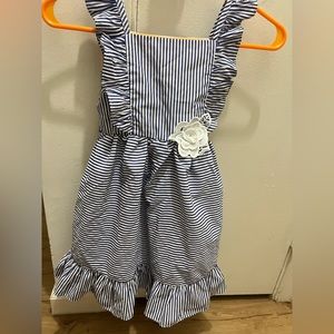 Girls stripes dress White and blue